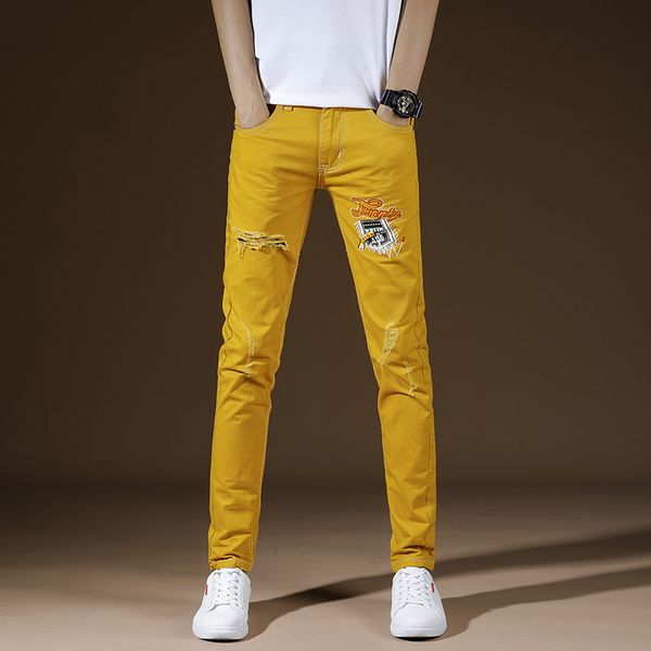 men's jeans european and american fashion high street hole pants elastic slim feet, Blue
men's jeans european and american fashion high street hole pants elastic slim feet, Blue