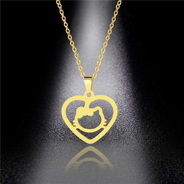 pendant necklaces original heart-shaped design cute cat necklace stainless steel love female clavicle chain jewelry, Silver
pendant necklaces original heart-shaped design cute cat necklace stainless steel love female clavicle chain jewelry, Silver