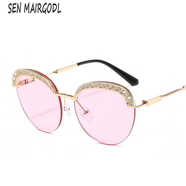 new metal frameless with diamond sunglasses women men vintage design sun glasses round cat eye glasses gafas sol, White;black
new metal frameless with diamond sunglasses women men vintage design sun glasses round cat eye glasses gafas sol, White;black