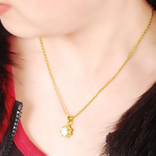 24k gold plating yellow gold color necklace classic flower zircon pendant necklace for women luxury wedding accessories gift, Silver
24k gold plating yellow gold color necklace classic flower zircon pendant necklace for women luxury wedding accessories gift, Silver