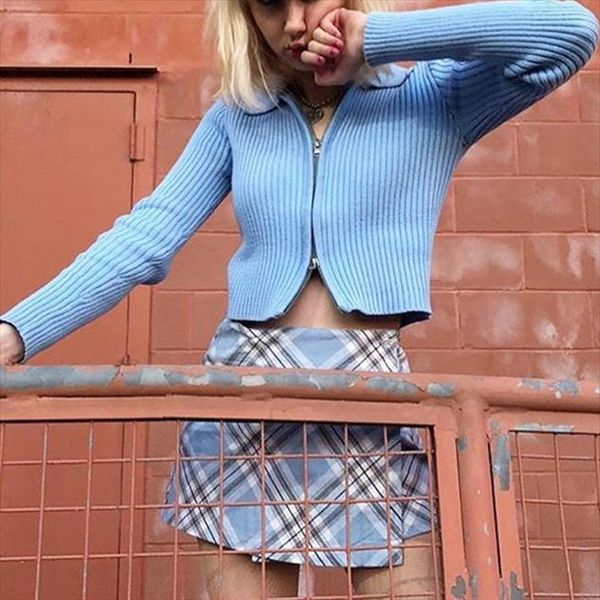fall 2019 cropped cardigan long sleeve sweaters black zip up sweater streetwear korean crop sweater short knitted cardigan, White;black
fall 2019 cropped cardigan long sleeve sweaters black zip up sweater streetwear korean crop sweater short knitted cardigan, White;black