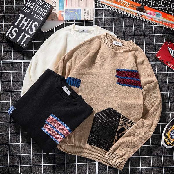 men's sweaters fashion embroidery knitted sweater men jumpers streetwear harajuku pullover 2021 mens casual hip hop knitwear male, White;black
men's sweaters fashion embroidery knitted sweater men jumpers streetwear harajuku pullover 2021 mens casual hip hop knitwear male, White;black