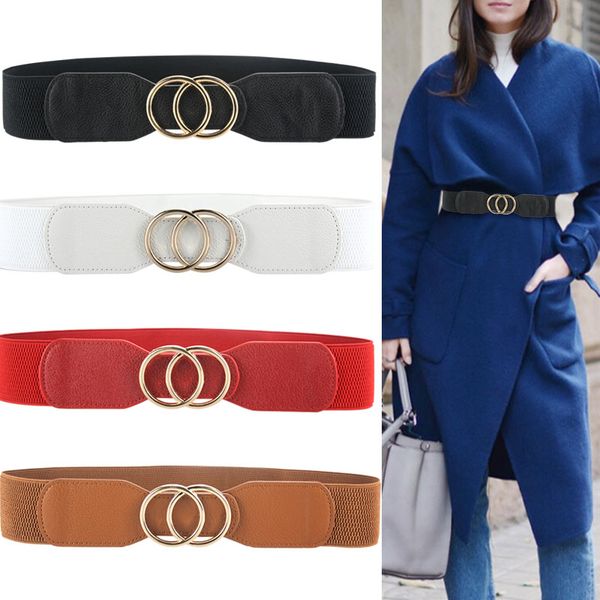 goldliluo women's girdle elastic stretch wide waist belts double rings buckle cummerbunds for ladies dress coat streetwear, Black;brown
goldliluo women's girdle elastic stretch wide waist belts double rings buckle cummerbunds for ladies dress coat streetwear, Black;brown