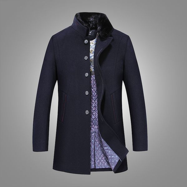 middle-aged men's woolen coat latest simple solid color mid-length fur collar warm coat men's clothing casual woolen, Black
middle-aged men's woolen coat latest simple solid color mid-length fur collar warm coat men's clothing casual woolen, Black