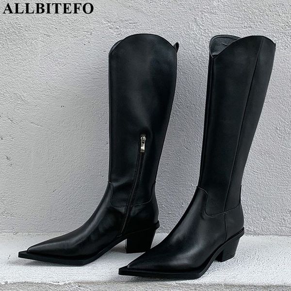 allbitefo real genuine leather+pu comfortable women boots autumn winter women knee high boots pointed toe fashion girls, Black
allbitefo real genuine leather+pu comfortable women boots autumn winter women knee high boots pointed toe fashion girls, Black