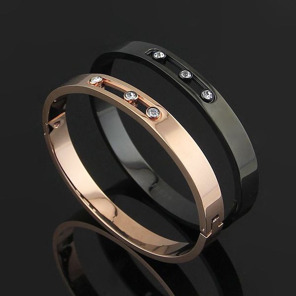 fashion women men couple solid moving cz crystal & bangles stainless steel move stone bracelet france jewelry, Black
fashion women men couple solid moving cz crystal & bangles stainless steel move stone bracelet france jewelry, Black