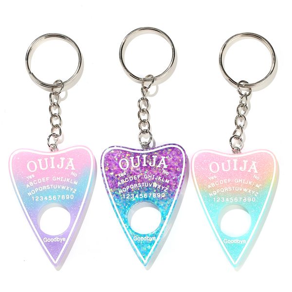 keychains 1pc gradient color ouija planchette resin charm keychain keyring board handbag charms for woman, Silver
keychains 1pc gradient color ouija planchette resin charm keychain keyring board handbag charms for woman, Silver