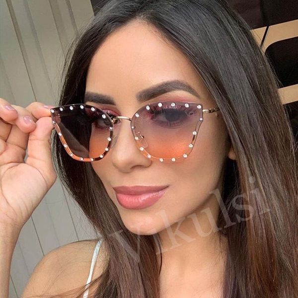 sunglasses 2021 crystal cat eye women brand designer rimless square sun glasses female oculos grey orange diamond eyewear uv400, White;black
sunglasses 2021 crystal cat eye women brand designer rimless square sun glasses female oculos grey orange diamond eyewear uv400, White;black