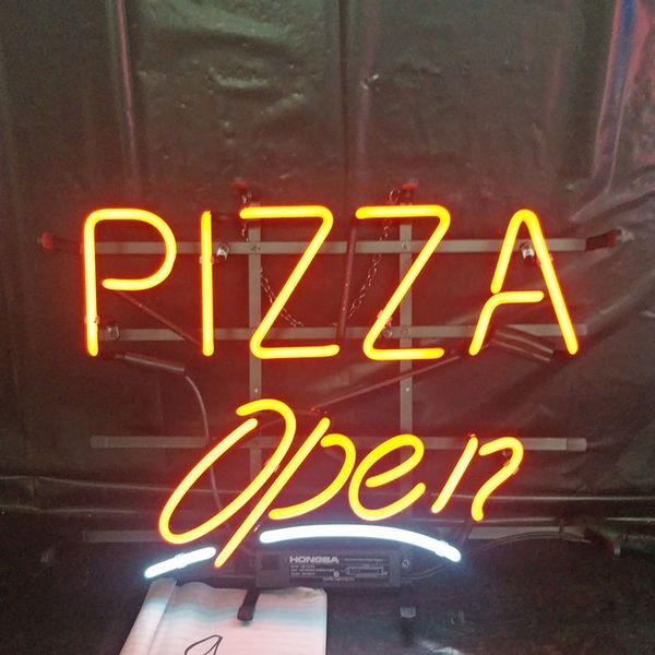 pizza open neon sign light outdoor bar club display entertainment decoration neon lamp light with metal frame backing
pizza open neon sign light outdoor bar club display entertainment decoration neon lamp light with metal frame backing