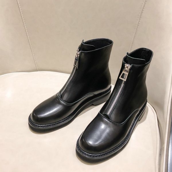 brand women 100% genuine leather shoes woman thick heeled zipper motorcycle boots women autumn winter boots size 41 42, Black
brand women 100% genuine leather shoes woman thick heeled zipper motorcycle boots women autumn winter boots size 41 42, Black