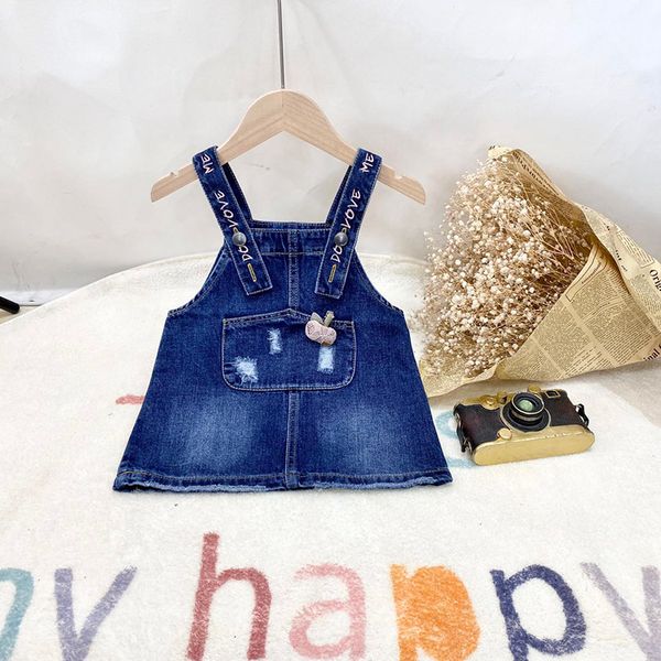 childrens pants and refreshing baby girl sling skirt 80% cotton one-piece dress with letters hole denim color denim skirt, Blue
childrens pants and refreshing baby girl sling skirt 80% cotton one-piece dress with letters hole denim color denim skirt, Blue