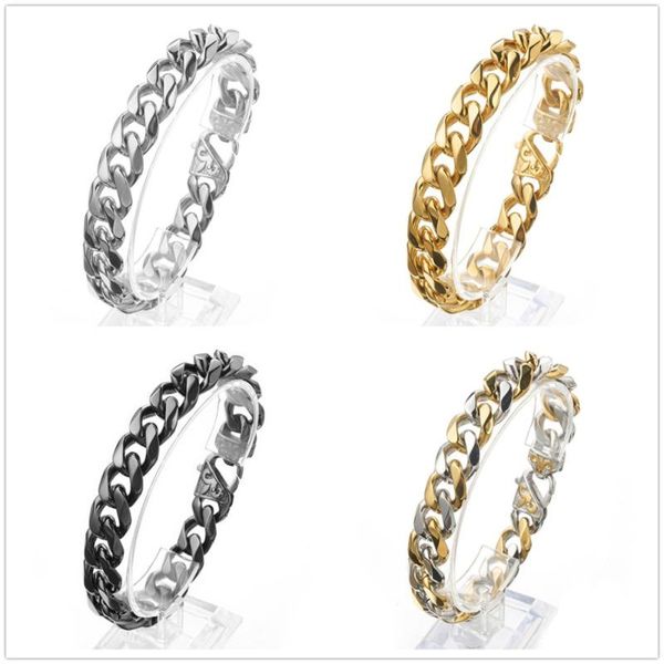 12/15mmfashion charming unisexs jewelry stainless steel silver color gold color black womens mens cuban chain bracelet wristband
12/15mmfashion charming unisexs jewelry stainless steel silver color gold color black womens mens cuban chain bracelet wristband