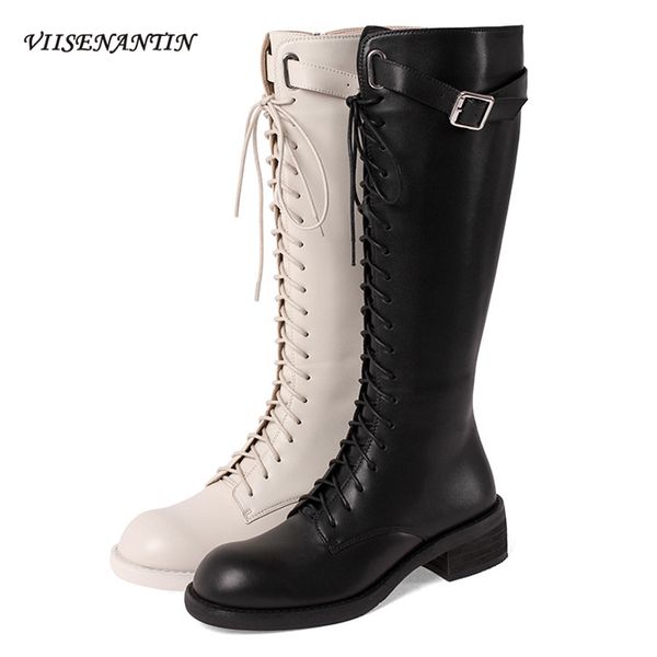 korean white long knight boots women autumn winter british new round toe thick heel lace up belt breathable black leather shoes
korean white long knight boots women autumn winter british new round toe thick heel lace up belt breathable black leather shoes