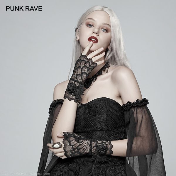 punk rave women' victorian gothic lolita black lace floral fingerless gloves prom halloween party club gloves women 1 pair, Blue;gray
punk rave women' victorian gothic lolita black lace floral fingerless gloves prom halloween party club gloves women 1 pair, Blue;gray