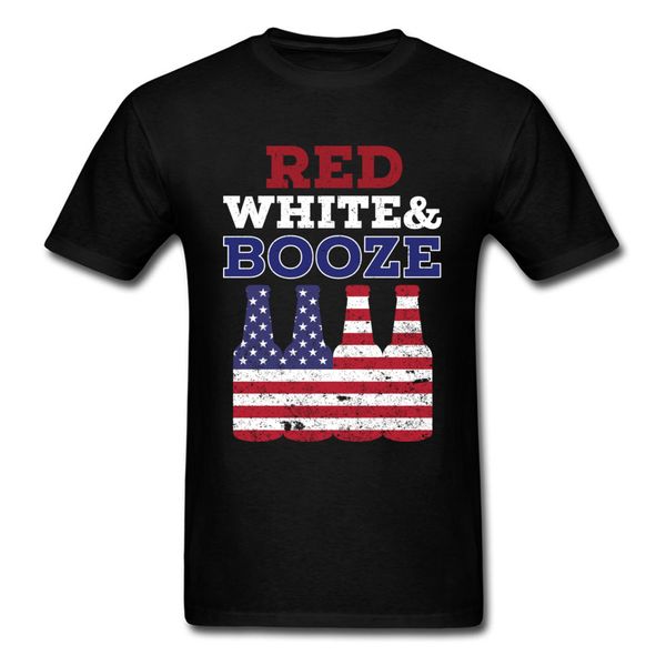 red white and booze t shirt men drinking beer t-shirt us usa america flag tshirt 4th of july gift clothing for friends