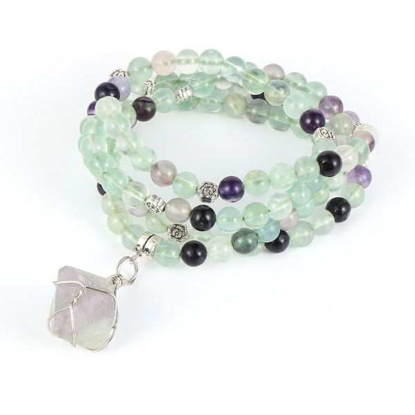 women natural stone fluorite irregular pendant necklace 6mm 108 male crystal beads stand healing reiki sweater chain jewelry, Silver
women natural stone fluorite irregular pendant necklace 6mm 108 male crystal beads stand healing reiki sweater chain jewelry, Silver