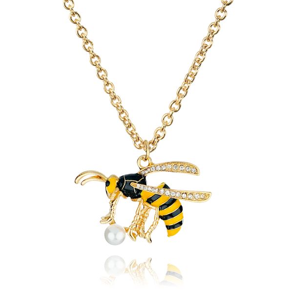 european and american new simple insect pendant pearl alloy wasp necklace fashionable and versatile clavicle chain small fresh, Silver
european and american new simple insect pendant pearl alloy wasp necklace fashionable and versatile clavicle chain small fresh, Silver
