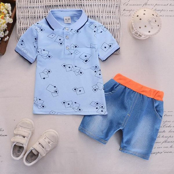 summer baby boys jeans denim shorts + lapel collar short sleeve t-shirt 2pcs clothing infant kids casual suits kg-286, Pink;blue
summer baby boys jeans denim shorts + lapel collar short sleeve t-shirt 2pcs clothing infant kids casual suits kg-286, Pink;blue