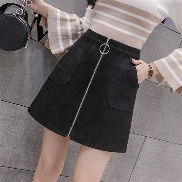 2xl spring high waist suede skirt women 2020 zipper korean slim mini skirt for women a line short skirt women faldas mujer, Black
2xl spring high waist suede skirt women 2020 zipper korean slim mini skirt for women a line short skirt women faldas mujer, Black
