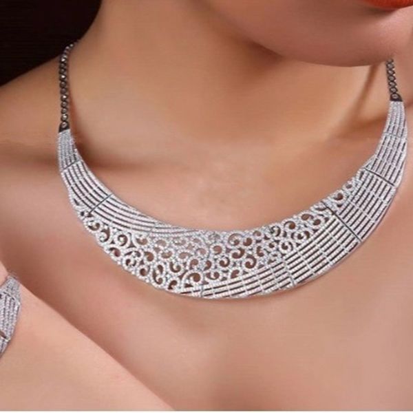 hibride luxury sparking brilliant cubic zircon earring necklace heavy dinner jewelry set wedding bridal dress accessories n-757, Silver
hibride luxury sparking brilliant cubic zircon earring necklace heavy dinner jewelry set wedding bridal dress accessories n-757, Silver