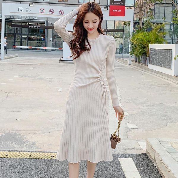 casual dresses waist pleated knitted sweater dress for women long sleeve o-neck a-line knit winter midi female, Black;gray
casual dresses waist pleated knitted sweater dress for women long sleeve o-neck a-line knit winter midi female, Black;gray