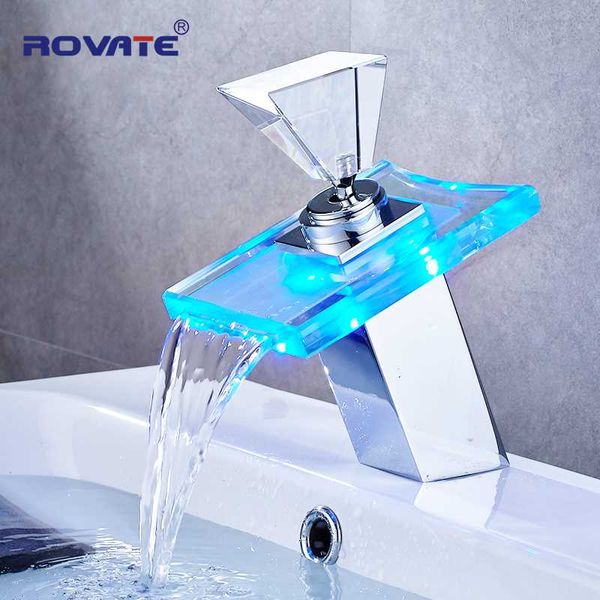rovate led light basin faucet bathroom waterfall taps temperature change color single hole deck mounted water sink tap
rovate led light basin faucet bathroom waterfall taps temperature change color single hole deck mounted water sink tap