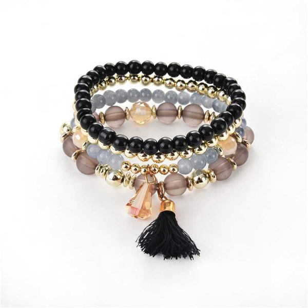fashion multilayer charm bangle gifts crystal stone jewelry beaded 4pcs bracelet, Black
fashion multilayer charm bangle gifts crystal stone jewelry beaded 4pcs bracelet, Black
