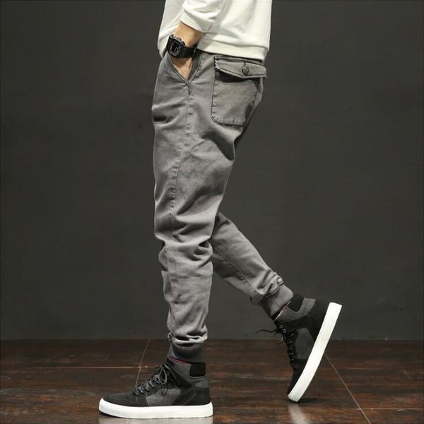 men's jeans autumn fashion classical men jogger pants gray color multi pockets cargo wild ankle banded long, Blue
men's jeans autumn fashion classical men jogger pants gray color multi pockets cargo wild ankle banded long, Blue
