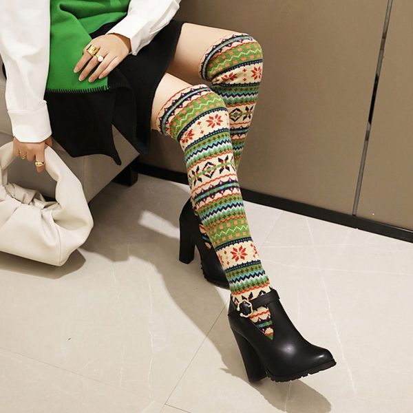 new winter warm socks shoes women elastic boots high heel stretch socks boots long platform thigh high slim knitting 199-2, Black
new winter warm socks shoes women elastic boots high heel stretch socks boots long platform thigh high slim knitting 199-2, Black
