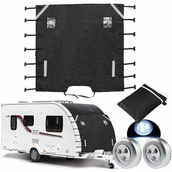 1set auto caravan front towing cover protector with 2 led light shield dustproof 220x175cm
1set auto caravan front towing cover protector with 2 led light shield dustproof 220x175cm