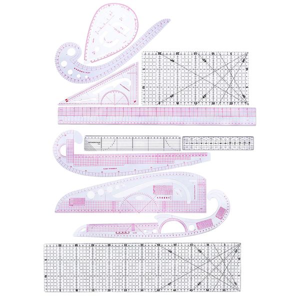 11pcs french metric ruler plastic curve grading rulers for sewing dressmaking pattern design drawing template, multi-purpose cutting ruler, Black
11pcs french metric ruler plastic curve grading rulers for sewing dressmaking pattern design drawing template, multi-purpose cutting ruler, Black