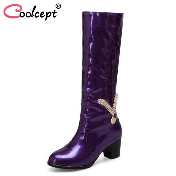 coolcept size 34-48 high heel women boots fur winter shoes woman warm knee boots shoes metal buckle fashion ladies, Black
coolcept size 34-48 high heel women boots fur winter shoes woman warm knee boots shoes metal buckle fashion ladies, Black