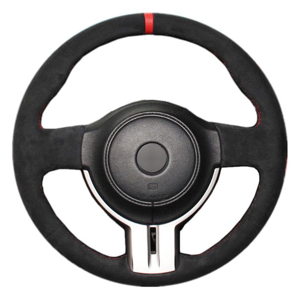 black suede diy hand-stitched car steering wheel cover for toyota 86 subaru brz 
black suede diy hand-stitched car steering wheel cover for toyota 86 subaru brz