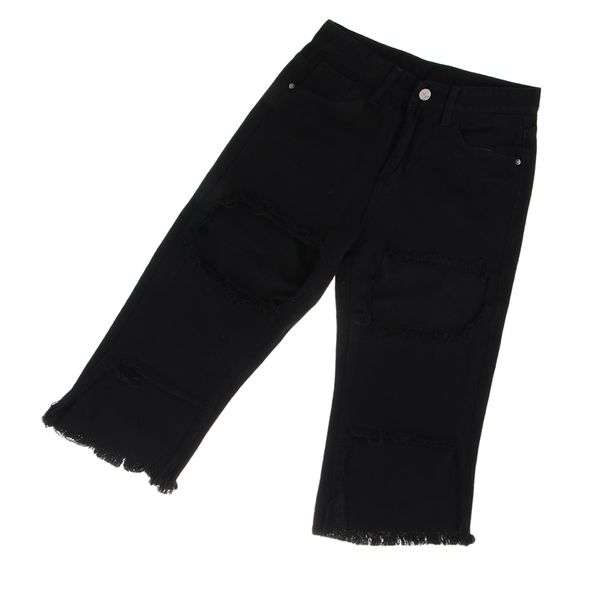 casual boyfriend style women knee length casual shredded hole ripped hollow out denim jean shorts, Blue
casual boyfriend style women knee length casual shredded hole ripped hollow out denim jean shorts, Blue