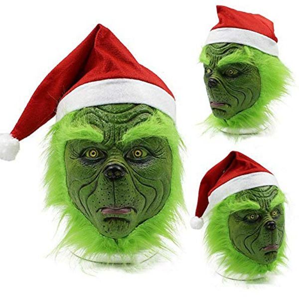 grinch mask, santa hat christmas costume props scary latex mask green latex full head mask cosplay costume accessories for fancy dress
grinch mask, santa hat christmas costume props scary latex mask green latex full head mask cosplay costume accessories for fancy dress