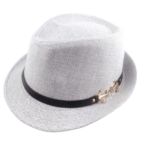 2020 new simple fashion hat panama jazz hat fedoras outdoor travel cap anchor embellishment, Blue;gray
2020 new simple fashion hat panama jazz hat fedoras outdoor travel cap anchor embellishment, Blue;gray