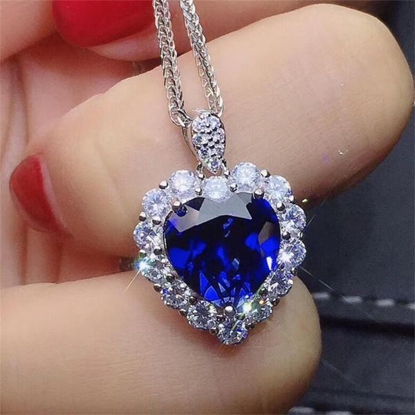 new fashion luxury blue crystal heart of the sea pendant necklace for women valentines gift sweater chain necklace charm jewelry, Silver
new fashion luxury blue crystal heart of the sea pendant necklace for women valentines gift sweater chain necklace charm jewelry, Silver