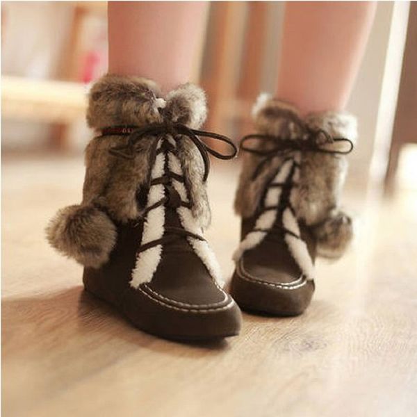 style autumn and winter ball snow boots lace-up booties high ankle boots with casual comfortable warm female, Black
style autumn and winter ball snow boots lace-up booties high ankle boots with casual comfortable warm female, Black