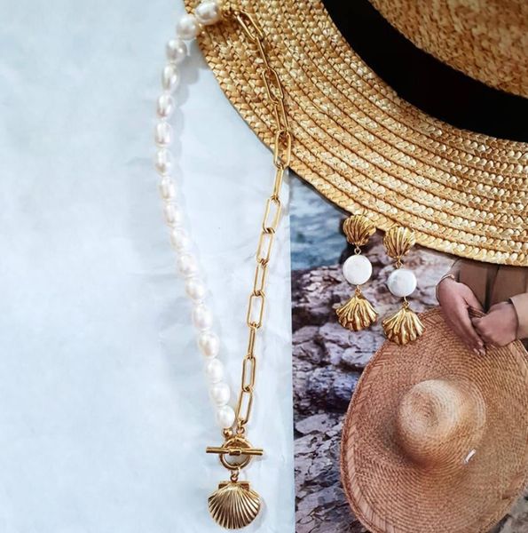 pearl necklace freshwater pearl shell pendant necklace genuine semi-baroque pearl jewelry pendant necklace for women, Silver
pearl necklace freshwater pearl shell pendant necklace genuine semi-baroque pearl jewelry pendant necklace for women, Silver