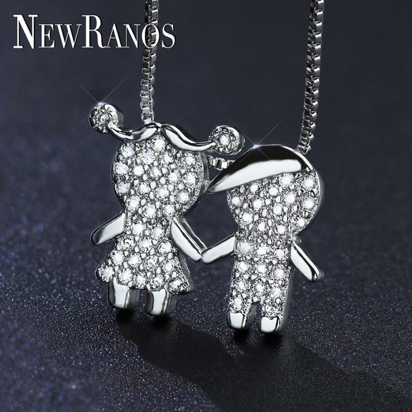 newranos boy and girl pendant necklace cubic zirconia family necklace female figure jewelry for women fashion jewelry pgy046 0927, Silver
newranos boy and girl pendant necklace cubic zirconia family necklace female figure jewelry for women fashion jewelry pgy046 0927, Silver