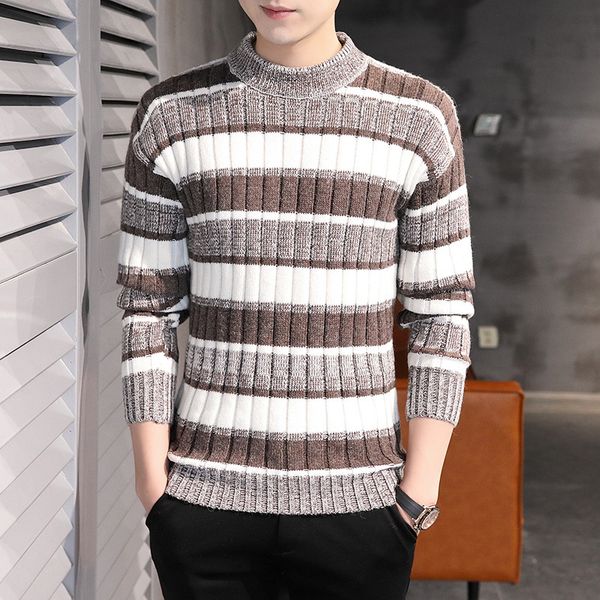2020 men's handsome striped vibrant half-collar long-sleeved sweater youth autumn new color matching sweater, White;black
2020 men's handsome striped vibrant half-collar long-sleeved sweater youth autumn new color matching sweater, White;black
