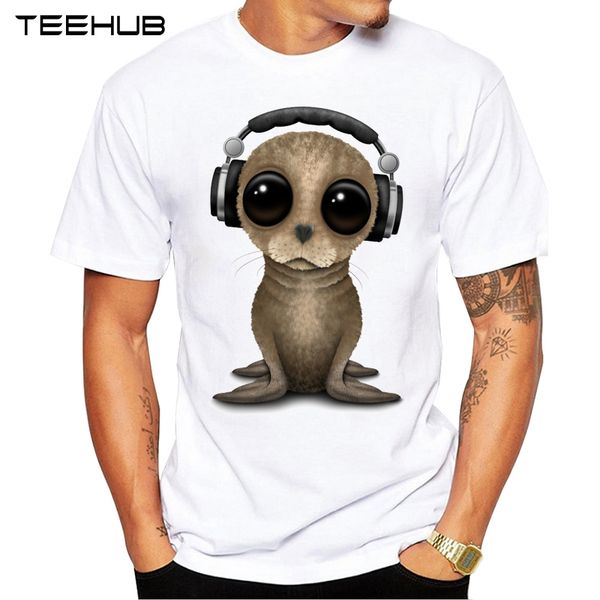 2019 teehub men's fashion cute baby sea lion dj printed short sleeve t-shirt hipster o-neck design cool desgin tee
2019 teehub men's fashion cute baby sea lion dj printed short sleeve t-shirt hipster o-neck design cool desgin tee