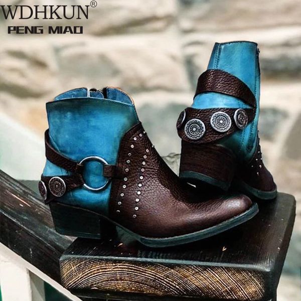 new women ankle boots ladies british pu rivet metal buckle woman boots female chunky heels mixed color fashion platform shoes, Black
new women ankle boots ladies british pu rivet metal buckle woman boots female chunky heels mixed color fashion platform shoes, Black
