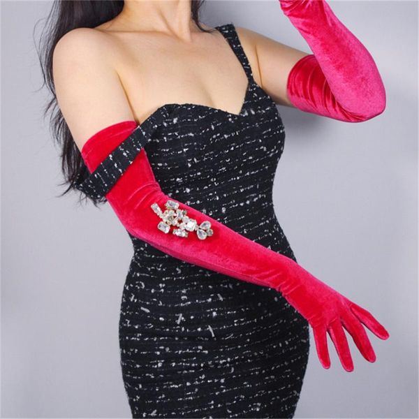 five fingers gloves 60cm velvet lengthening pink rose red women models high elastic gold touch screen rmh06, Blue;gray
five fingers gloves 60cm velvet lengthening pink rose red women models high elastic gold touch screen rmh06, Blue;gray