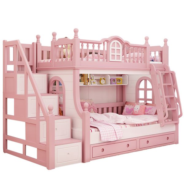 children's bedroom furniture bunk bed girl princess pink bed with slide solid wood space-saving furniture
children's bedroom furniture bunk bed girl princess pink bed with slide solid wood space-saving furniture