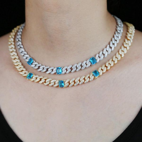 9mm iced out bling 2 row cz necklace silver color cuban chain rectangle bule cz stone charm choker for women hip hop jewelry, Golden;silver
9mm iced out bling 2 row cz necklace silver color cuban chain rectangle bule cz stone charm choker for women hip hop jewelry, Golden;silver