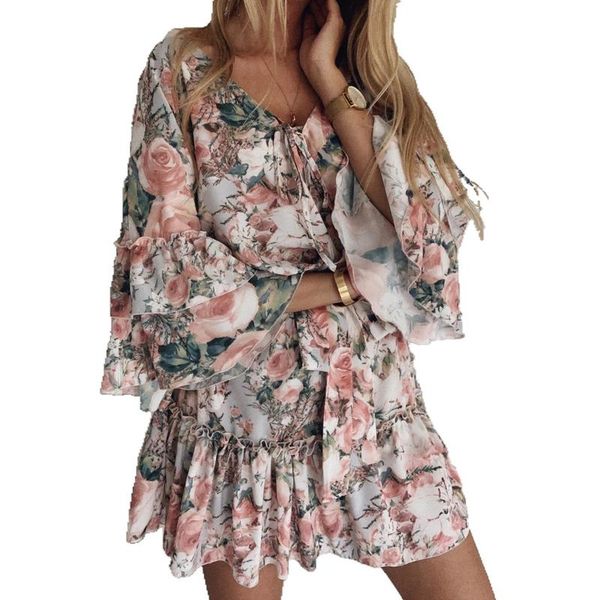 women's leisure slim fit sweet bandage v-neck long-sleeve floral dress flounced hem dress, Black;gray
women's leisure slim fit sweet bandage v-neck long-sleeve floral dress flounced hem dress, Black;gray