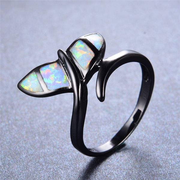 wedding rings boho female white fire opal ring vintage 14kt black gold for women promise love small fish tail engagement, Slivery;golden
wedding rings boho female white fire opal ring vintage 14kt black gold for women promise love small fish tail engagement, Slivery;golden