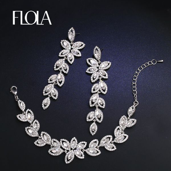 flola crystal bridal jewelry sets color leaves shape bridal bracelet earrings wedding jewelry sets for women brta02, Silver
flola crystal bridal jewelry sets color leaves shape bridal bracelet earrings wedding jewelry sets for women brta02, Silver