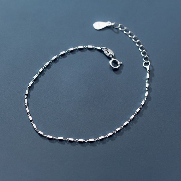 s925 sterling silver color glossy rectangular cable chain 18cm bracelet for women lady daughter jewelry gift, Golden;silver 
s925 sterling silver color glossy rectangular cable chain 18cm bracelet for women lady daughter jewelry gift, Golden;silver